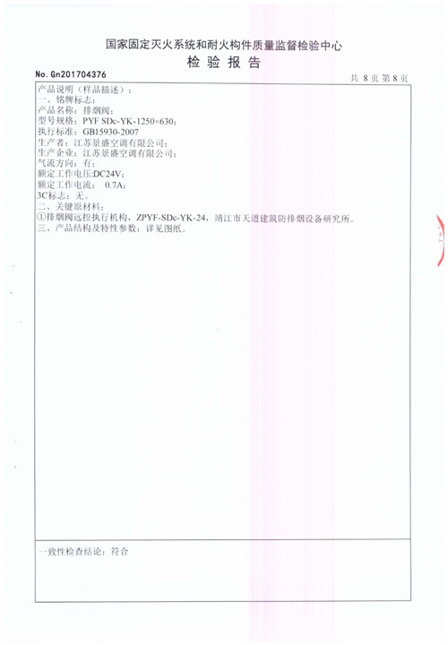 排煙閥 PYF SDc-YK-1250X630-9